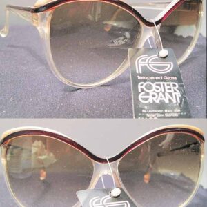 Foster Grant White on Black Brow Butterfly Oversized Sunglasses