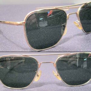 American Optical Military Pilot Style Gold Frame Aviator Sunglasses