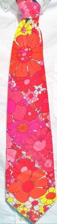Flower Power 1970s Vintage Tie
