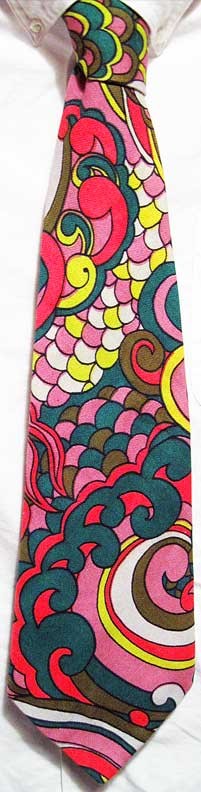 Psychedelic Patterned 1970s Vintage Tie