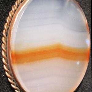 Scottish Banded Agate Brooch Victorian large