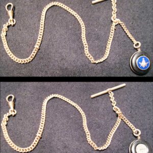 Victorian 14 Karat Gold filled Masonic Albert Watch Chain with Fob