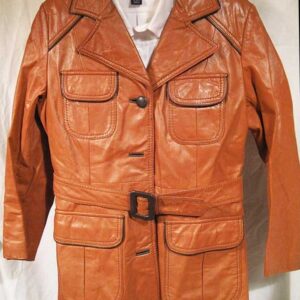 Light Brown with Brown Stitching and Heavy Dark Brown Edging Acrylic Jacket