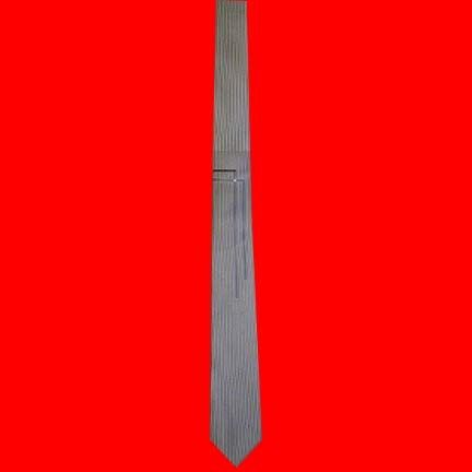 Superba Gold with Silver sharkskin lined background with Art Deco Black lines at 45 degree angles thin tie