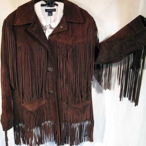 Full on Easy Rider style Brown Fringed Suede Jacket