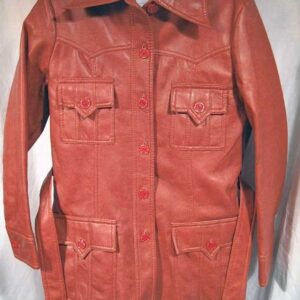 Barbra Lee Rust Leatherette Jacket with Belt