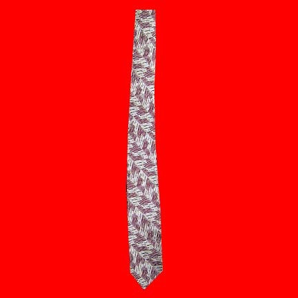 Red Silver and Black shards in bias wedges tie