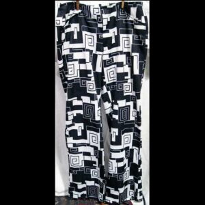 Black and White Optical Squares Women's Slacks