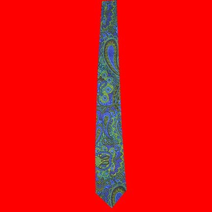 Classic Green and Blue base paisley tie