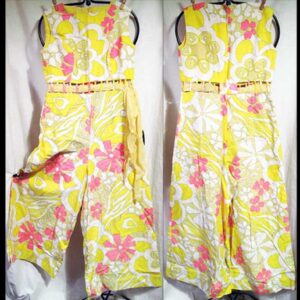 Yellow Flower Power Elephant Bell Bottom Lounge Jumper