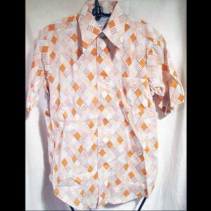 Kmart Optical Multi Color Squares Short Sleeve Shirt with large Collar