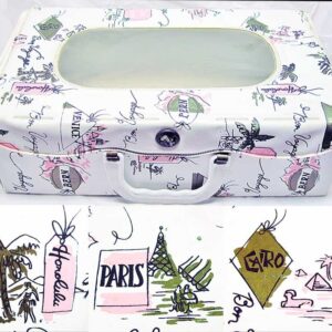Bon Voyage Travel Scenes and Tags Travel Make Up Case Purse