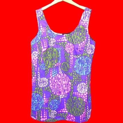 Purple with psychedelic colored lava flows zipper back halter top