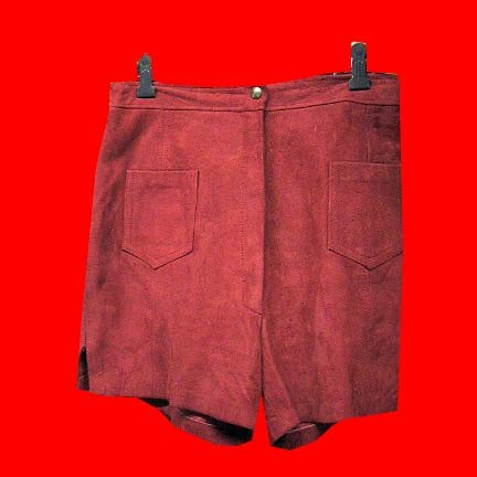 Red Suede lined hot pants
