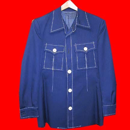 Stanley Blacker for Barney's New Yorker room Blue with full White Stitch edging with 2 oversized chest pockets leisure jacket