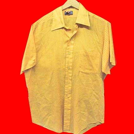 Robert Hall Goldenrod with Shiny vertical lines short sleeve shirt