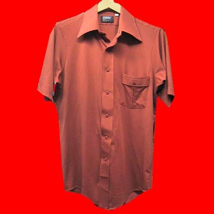Montgomery Ward Rust Ultressa shiny short sleeve shirt