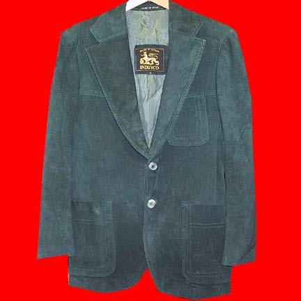 Induco of Spain Green Suede wide lapel button jacket