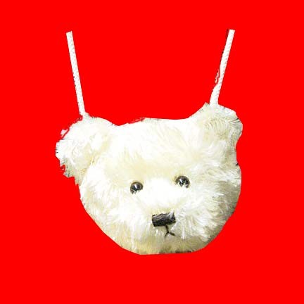 Gund White teddy bag bear head purse